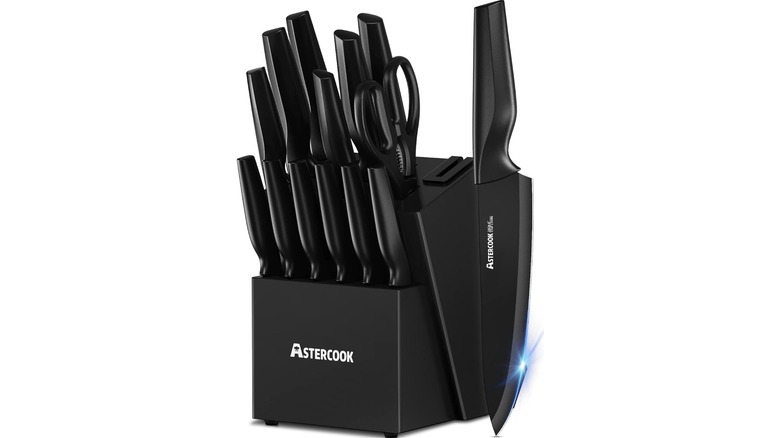 Product image of the Astercook German Stainless Steel Knife Block Set