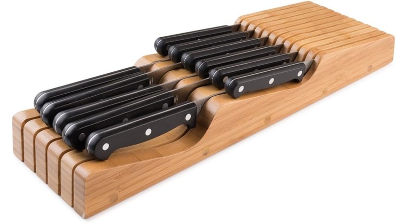 Product image of the Bellemain Bamboo In-Drawer Knife Block