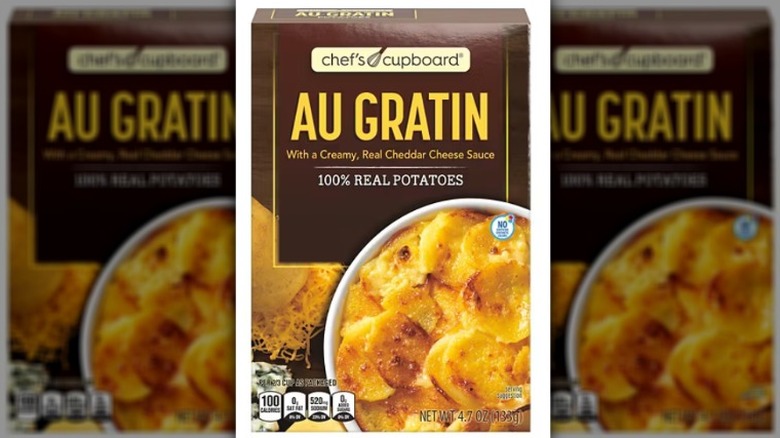 A box of Chef's Cupboard Au Gratin