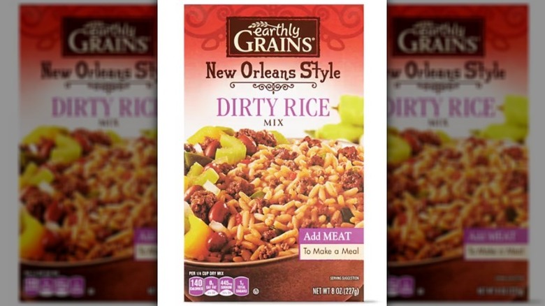 A box of Earthly Grains New Orleans Style Dirty Rice mix
