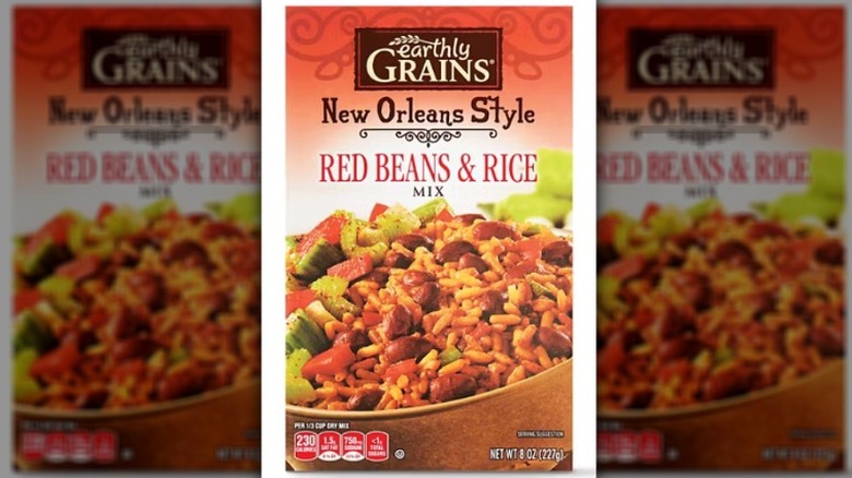 A box of Earthly Grains New Orleans Style Red Beans and Rice mix