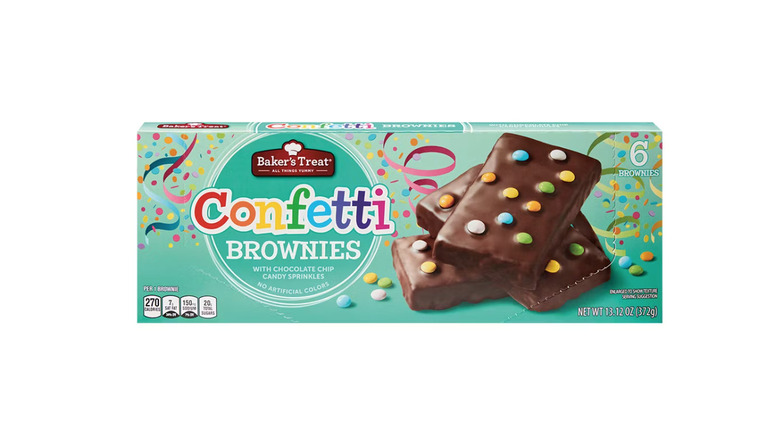 box of confetti brownies
