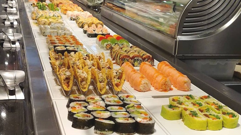 Buffet selection of sushi at POC American Fusion Buffet
