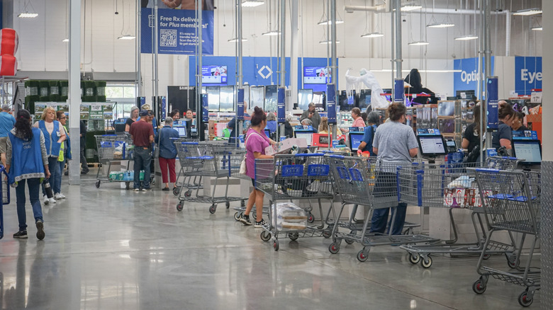 Customers checking out at Sam's Club