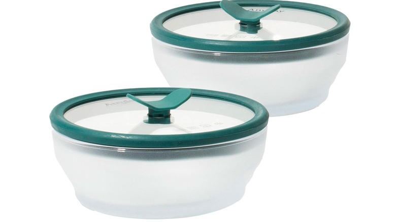 Anyday 2-Cup Glass Round Dishes on a white background