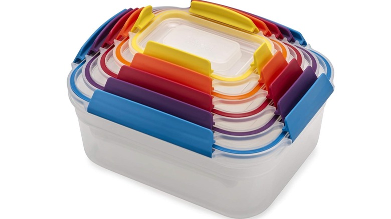Joseph Joseph Nest Lock food storage containers on a white background