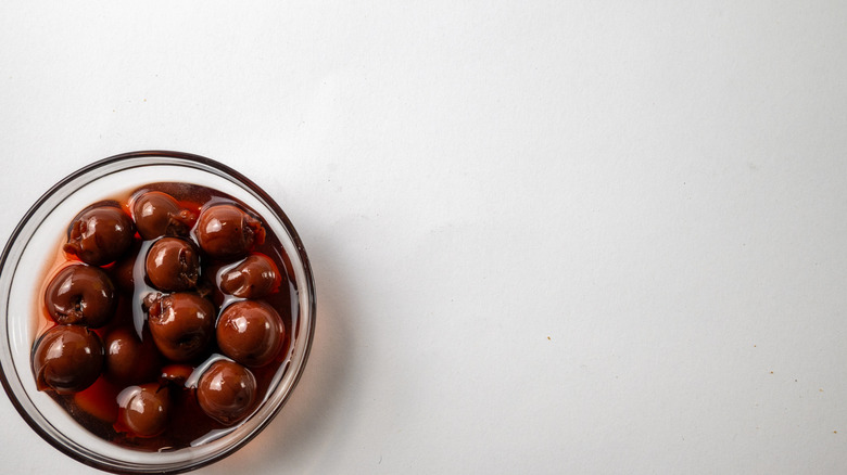 jar of pickled cherries