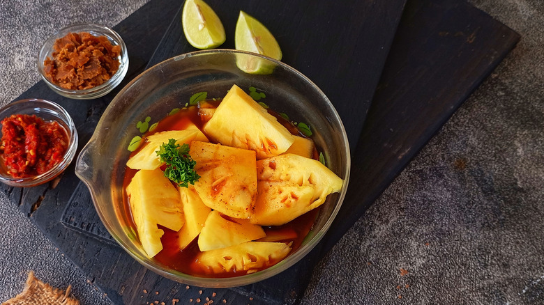 bowl of pickled pineapple