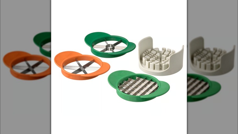 4-piece fruit cutter set on white background