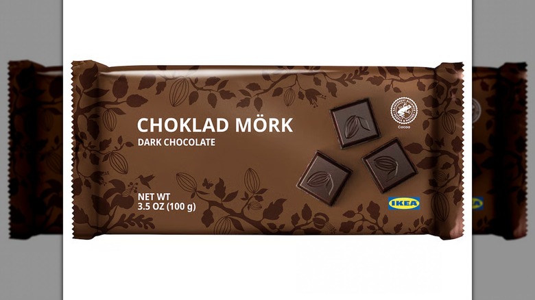 A Choklad Mörk Dark Chocolate bar on a white background