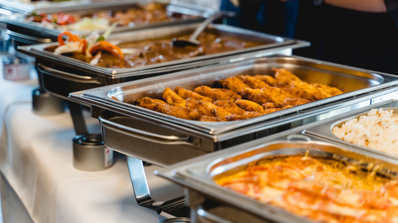 A selection of buffet food
