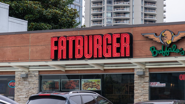 The exterior of a Fatburger restaurant