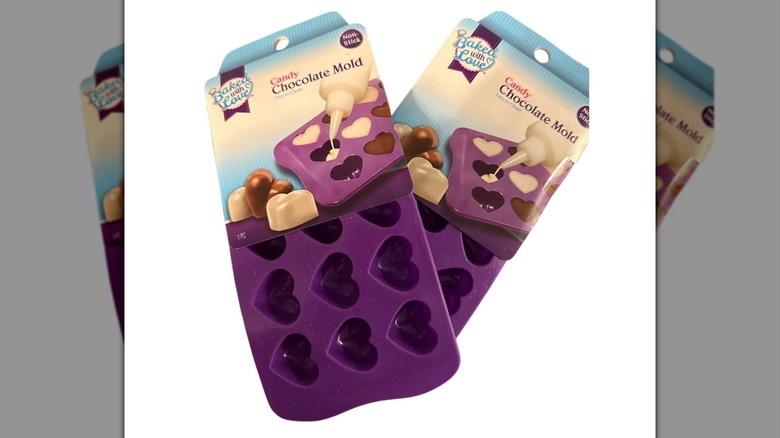 Baked with Love Heart-Shaped Chocolate Mold on a white background