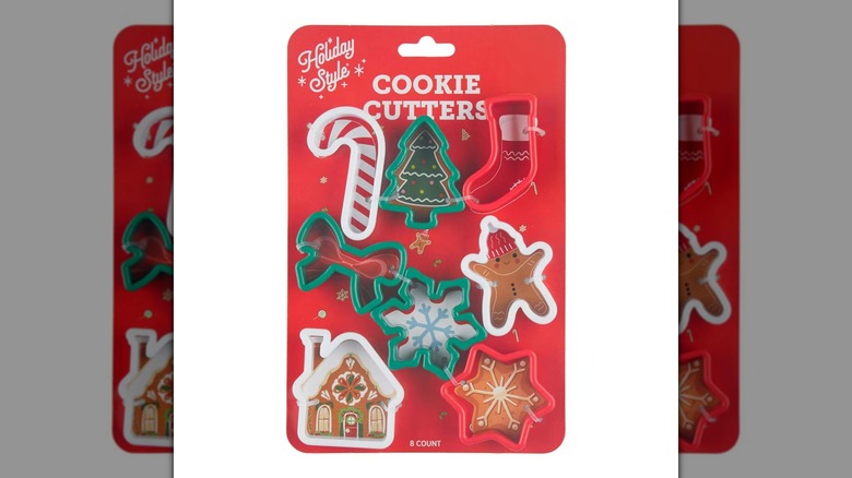 Packaged Holiday Style Cookie Cutters on a white background