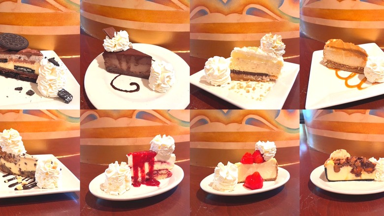 Slices of cheesecakes
