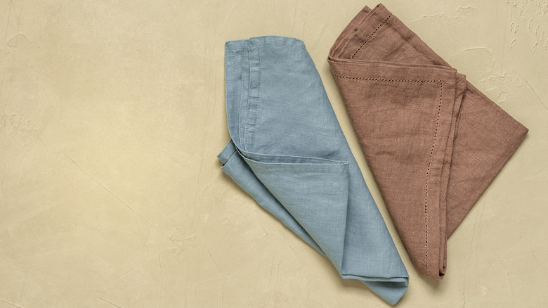 A pair of linen napkins