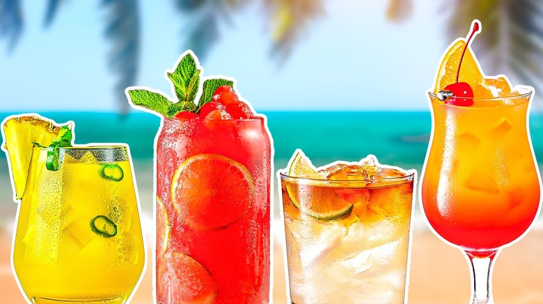 various summertime cocktails