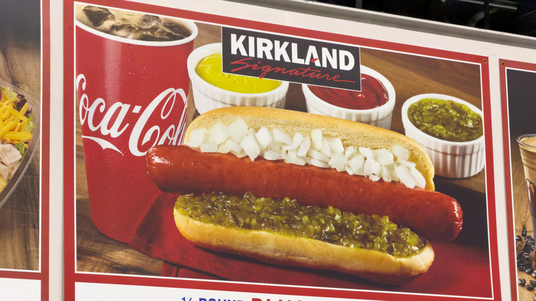 Costco food court hot dog sign