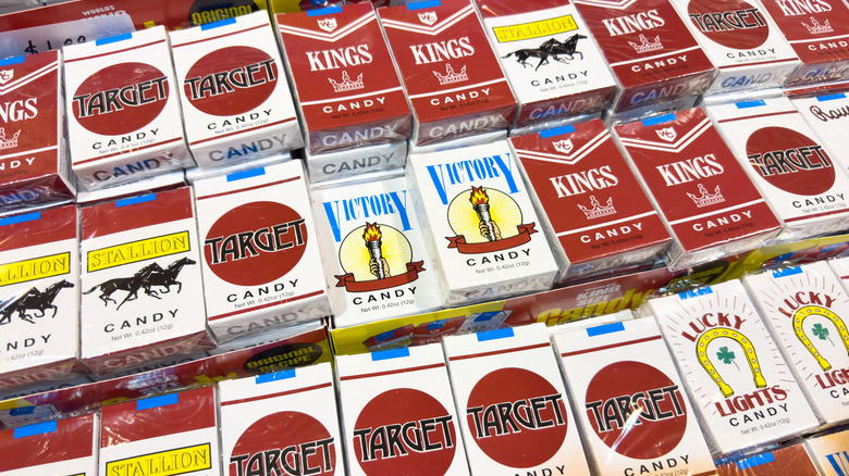 Retro boxes of candy cigarettes