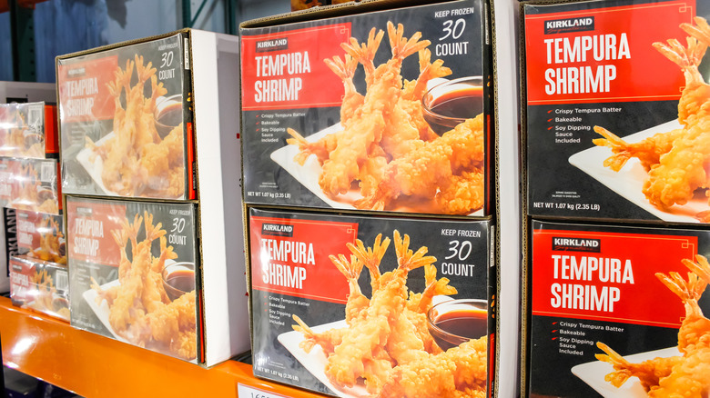 Boxes of Kirkland Signature Tempura Shrimp