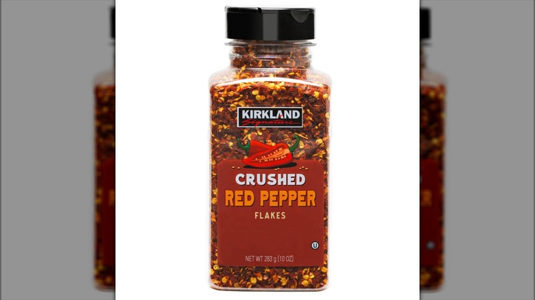 Bottle of kirkland crushed red pepper flakes