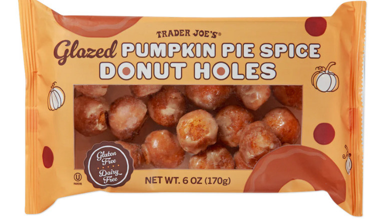A package of. Glazed Pumpkin Pie Spice Donut Holes