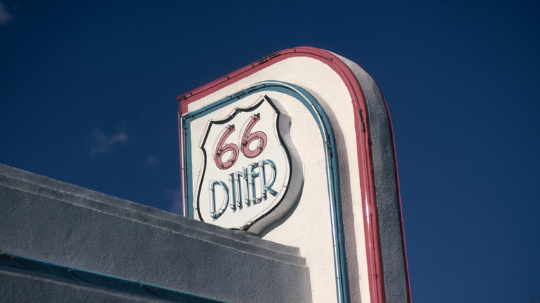 Exterior signage of the 66 Diner