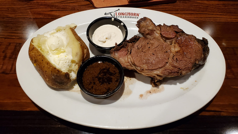 Prime rib dinner at LongHorn Steakhouse