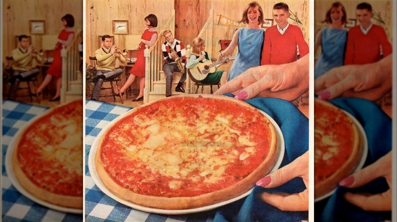 A vintage advert for Chef Boyardee Frozen Pizza