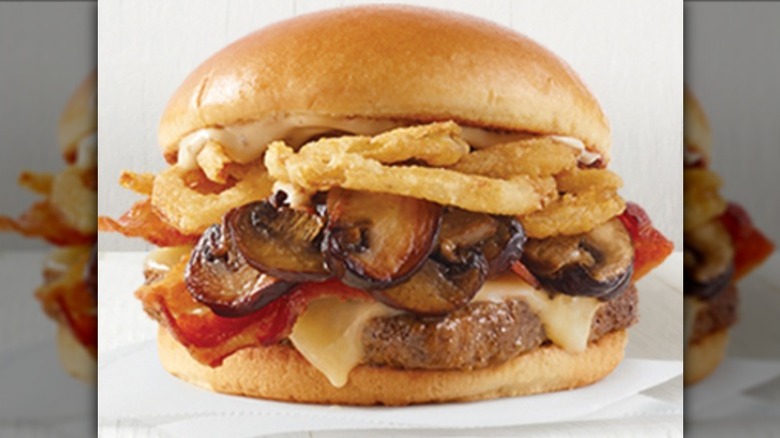 Smoky mushroom bacon cheeseburger