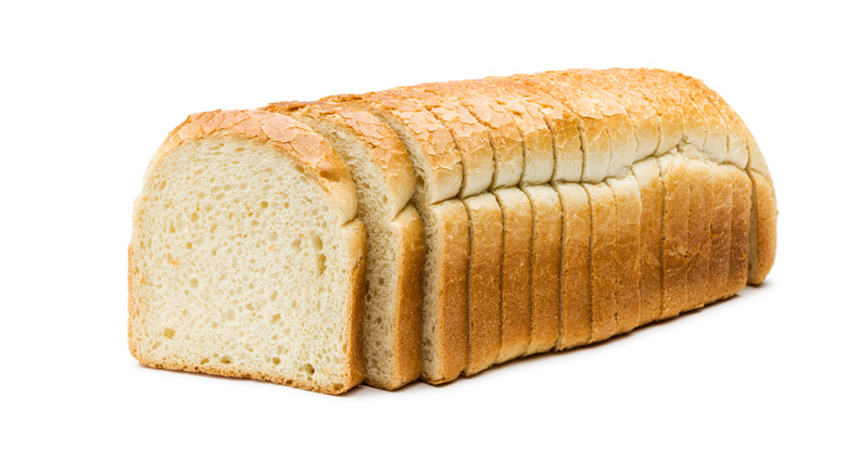 Sliced loaf of white bread