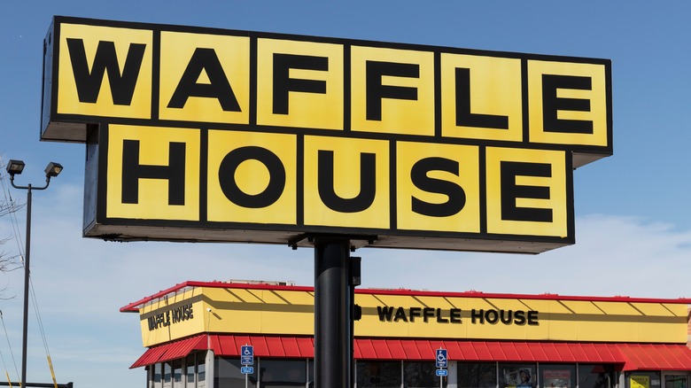 Large yellow Waffle House sign
