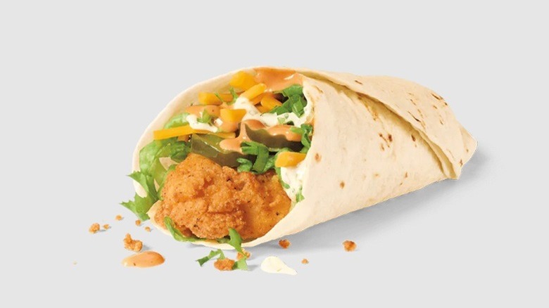 Jack in the Box's Classic Crispy Jack Wrap on a white background