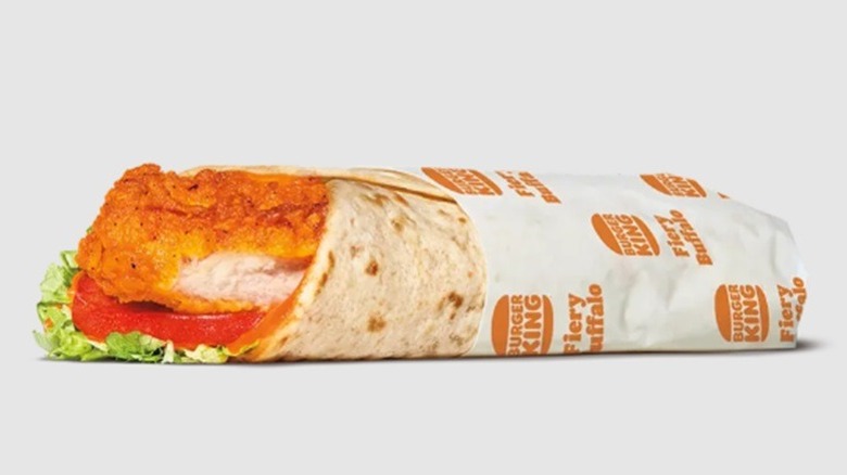 Burger King's Fiery Royal Crispy Wrap on a white background