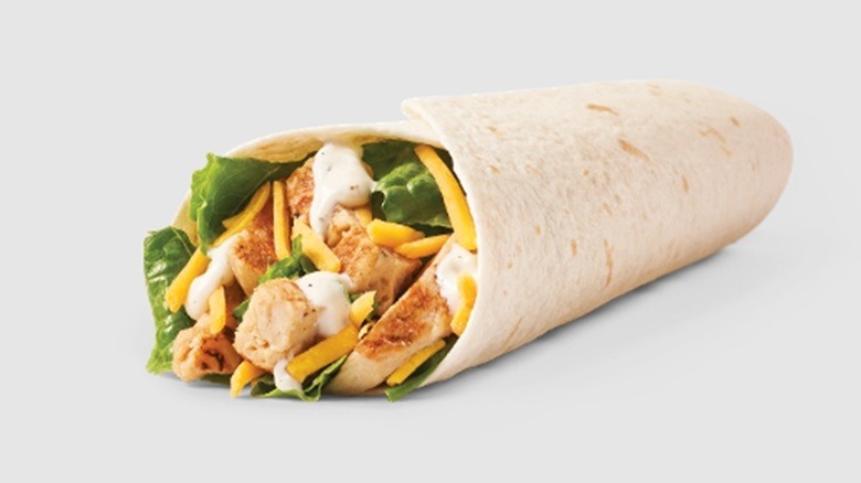 Wendy's Grilled Chicken Ranch Wrap on a white background