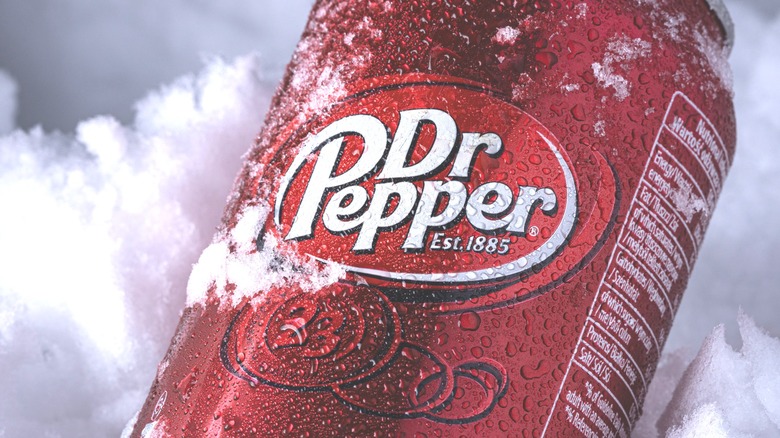 Dr Pepper can on ice