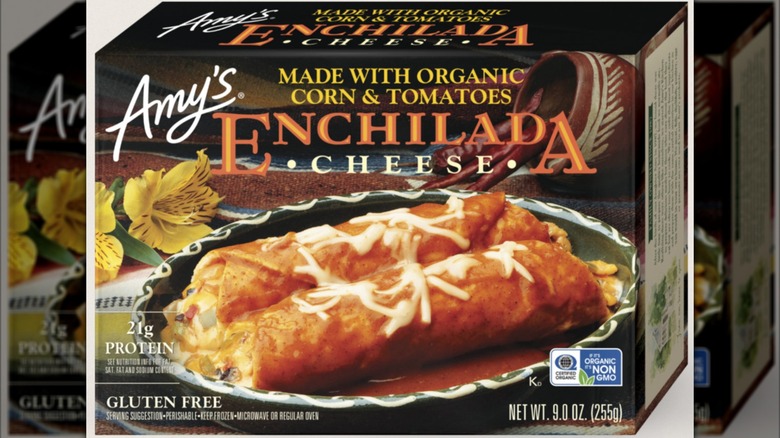 A package of Amy's Cheese Enchiladas