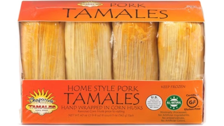 A package of Chaparro's Pork Tamales