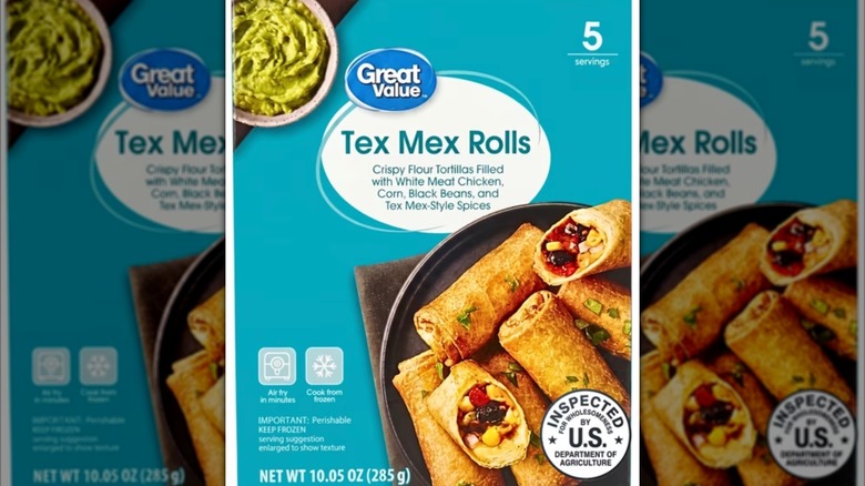 A package of Great Value Tex Mex Rolls