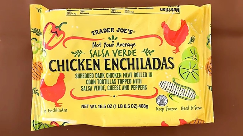 A package of Trader Joe's Salsa Verde Chicken Enchiladas