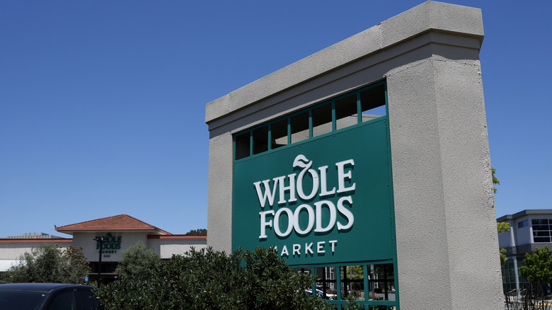 Whole Foods store exterior, showing its sign