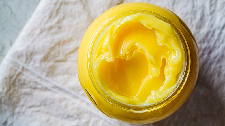 Ghee in glass jar