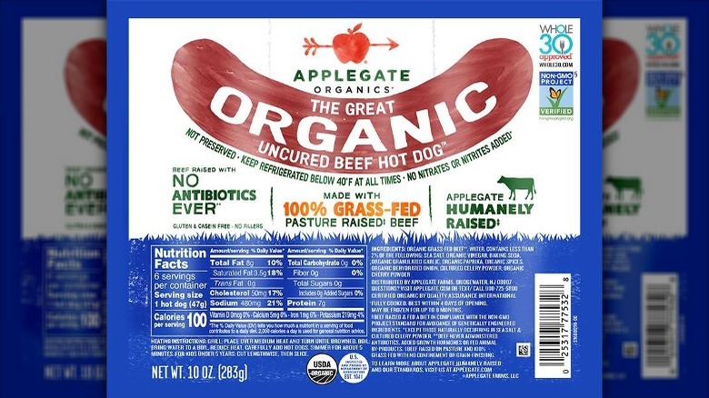 Applegate Great Organic Uncured Beef Hot Dogs