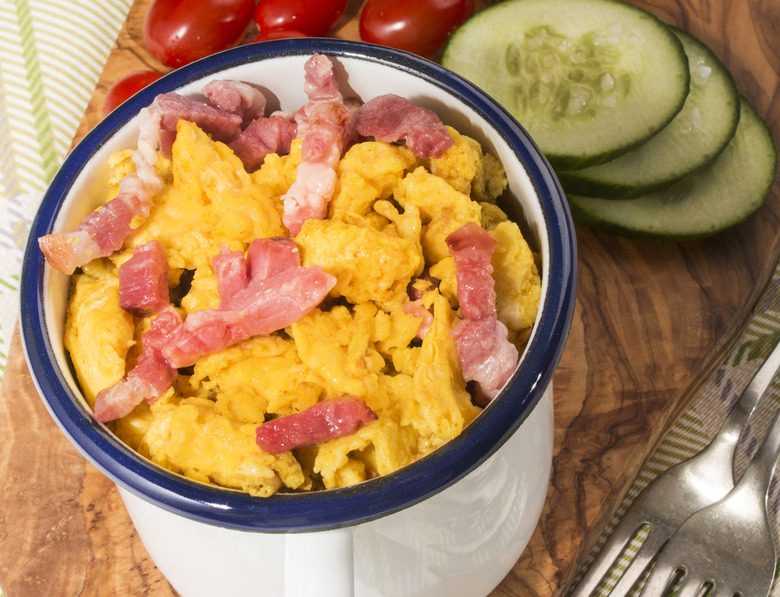Cheesy Microwave Coffee Cup Scramble