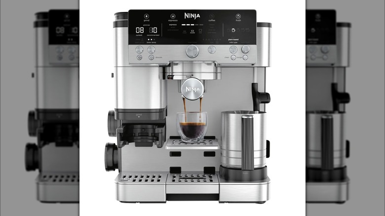 Ninja espresso machine pouring espresso shot