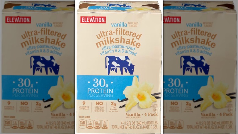 An Elevation Vanilla Ultra-Filtered Milkshake box