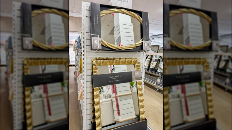 Two mirrors with gold frames in HomeGoods