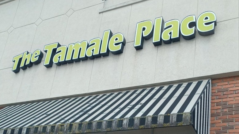 The Tamale Place front door sign