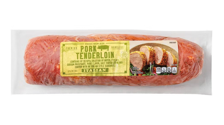 A pack of Roseland Italian Marinated Pork Tenderloin on a white background