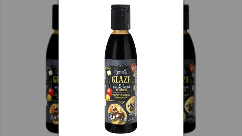 A bottle of Specially Selected Classic Balsamic Glaze on a white background.